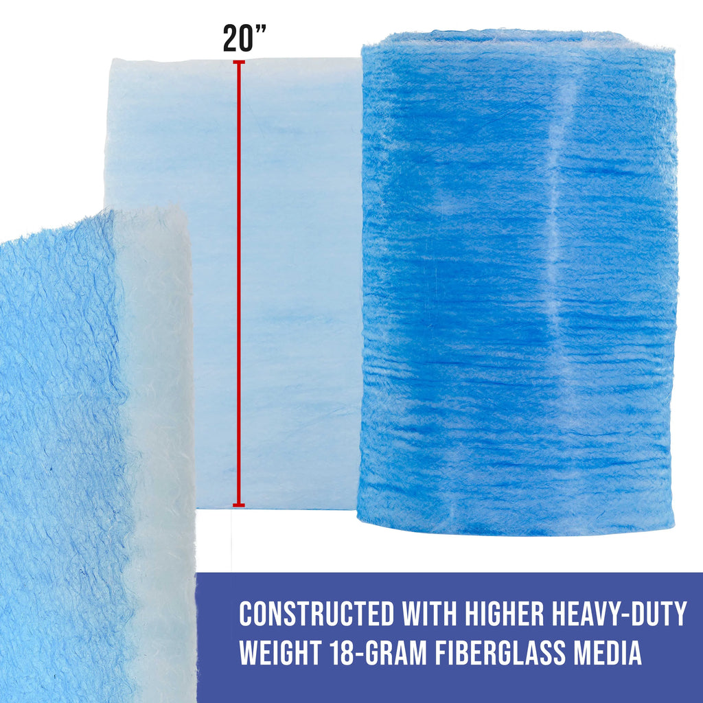 Master Elite Premium Paint Spray Booth Exhaust Filter Roll, 20.5" x 300' - 18 Gram Heavy-Duty Fiberglass Paint Arrestor - Captures Traps Overspray Paint Particles in Auto Autobody Refinish Booths