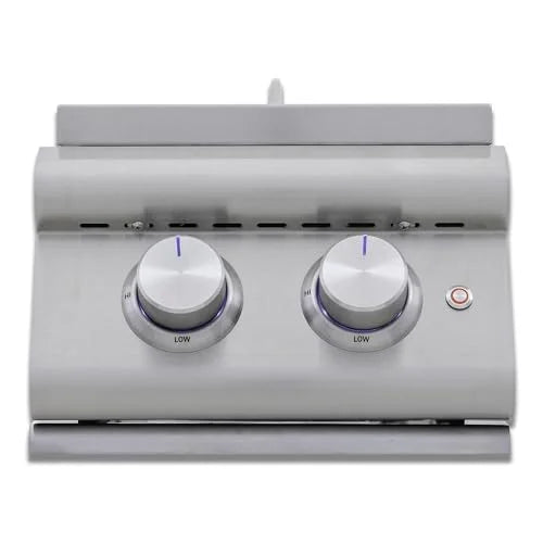 Blaze Premium + Natural Gas Stainless Steel Double Side Burner W/ Lid - -SB2-LTE3-