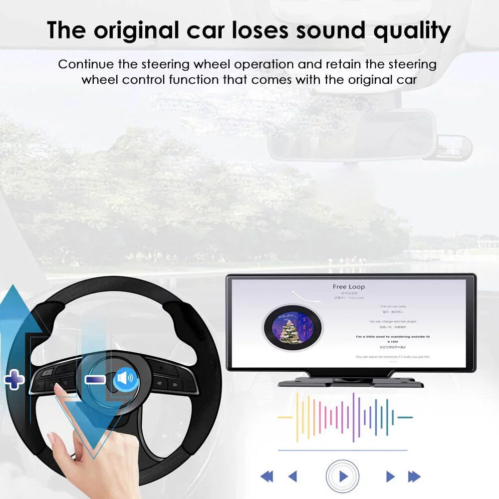 Kydely 2K Wireless 10.26'' Touch Screen Dual Channel Wifi Car  Dash Camera Android Auto ".