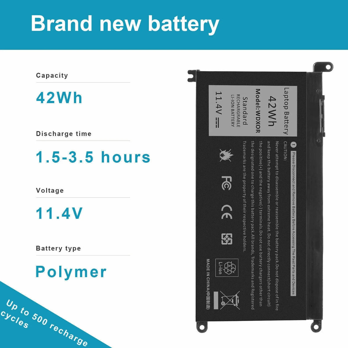 Battery For Dell  WDX0R 0WDX0R,FC92N 0FC92N
