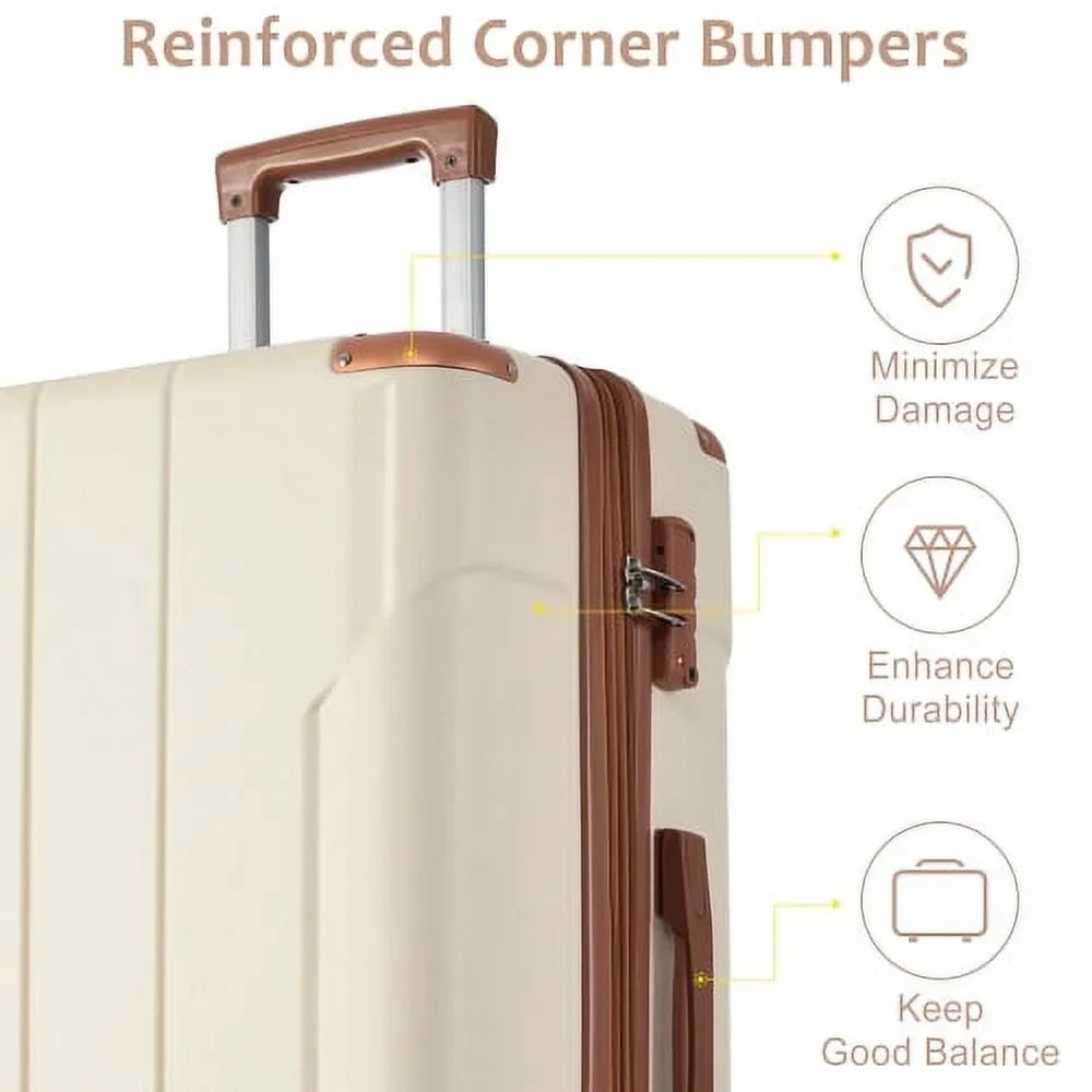 Hardshell Luggage Spinner Suitcase with  Lock Lightweight Expandable 24'' (Single Luggage)