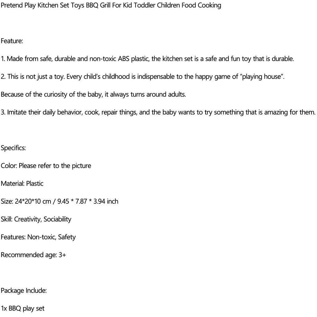Kitchen Set Toys  Grill For Kid