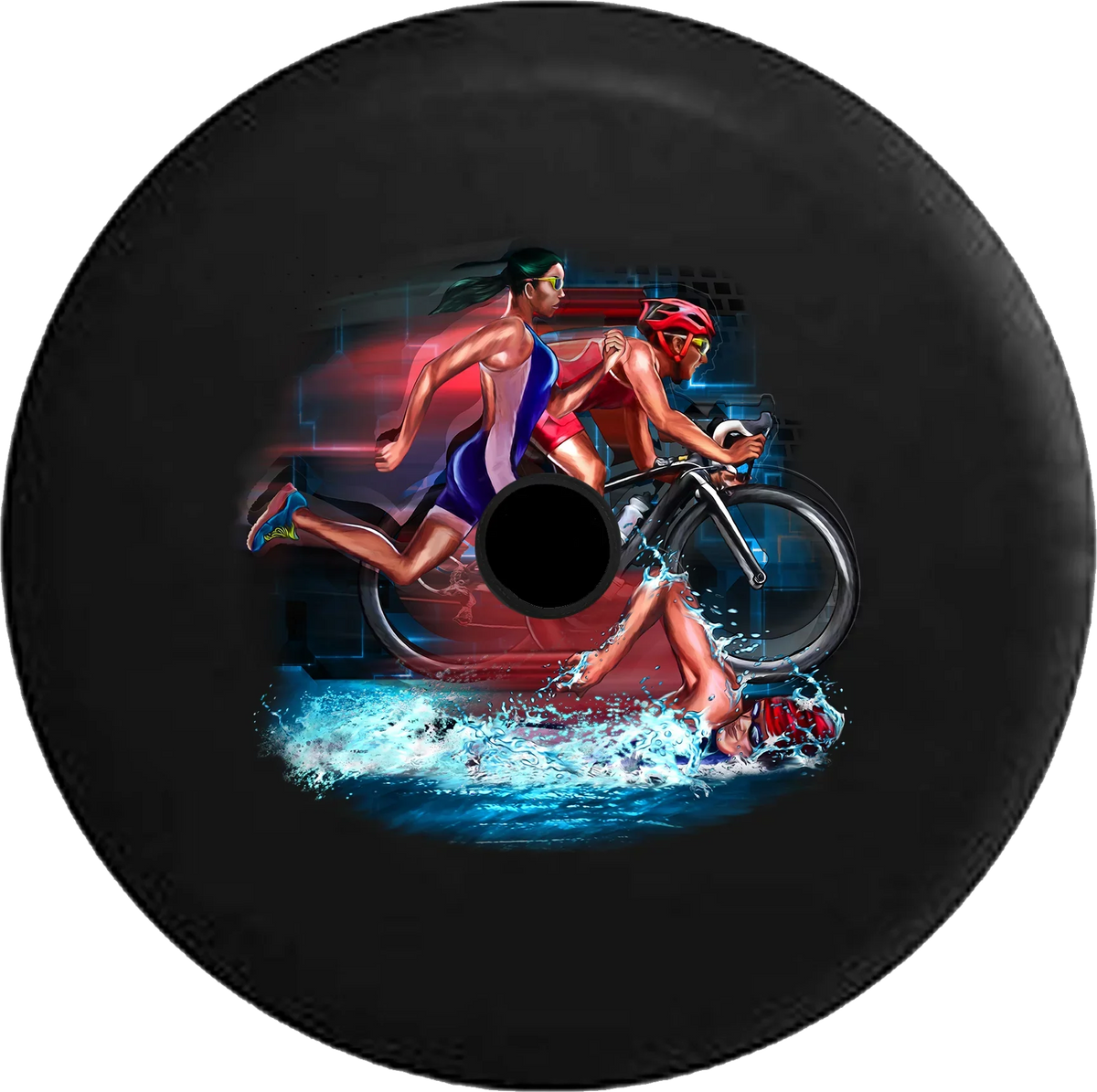2018 2019 Wrangler  Backup Camera Swim Bike Run Triathlon Endurance Ironman Racing Spare Tire Cover for Jeep  33 Inch