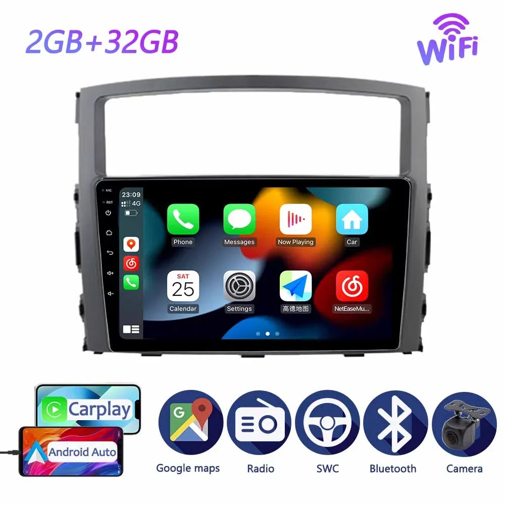 Car Stereo Radio For Mitsubishi Pajero 4 V80 V90 2006 - 2014 Android Screen  Navi With Carplay Android Auto