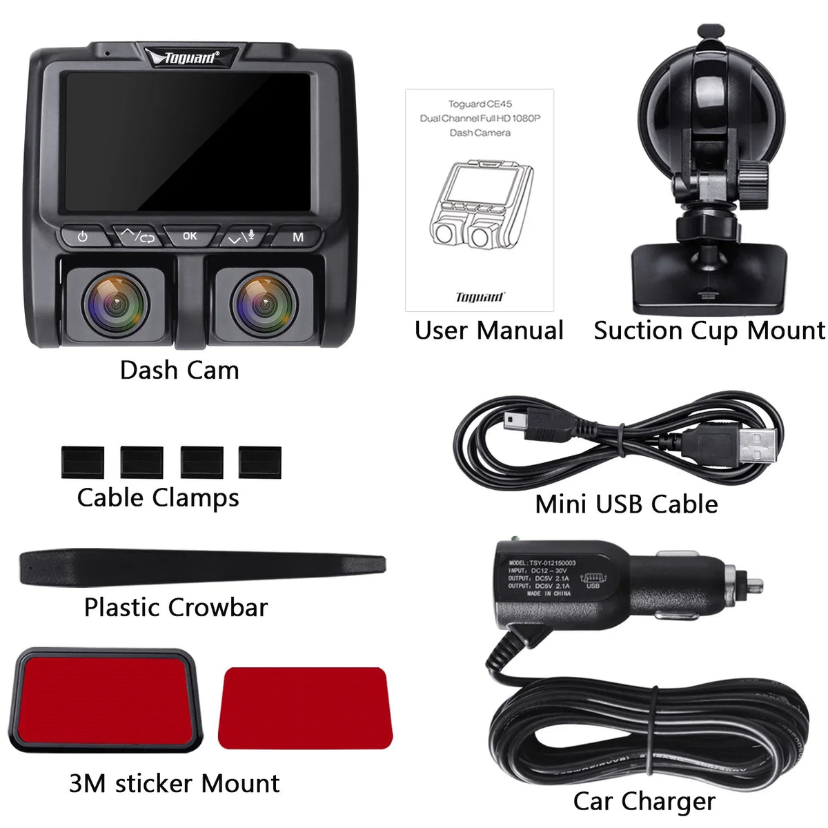 Full  Dual Dash Cam,  1080P+1080P Front and Inside Car Camera Dash Cams 3"  Dashboard Camera Black