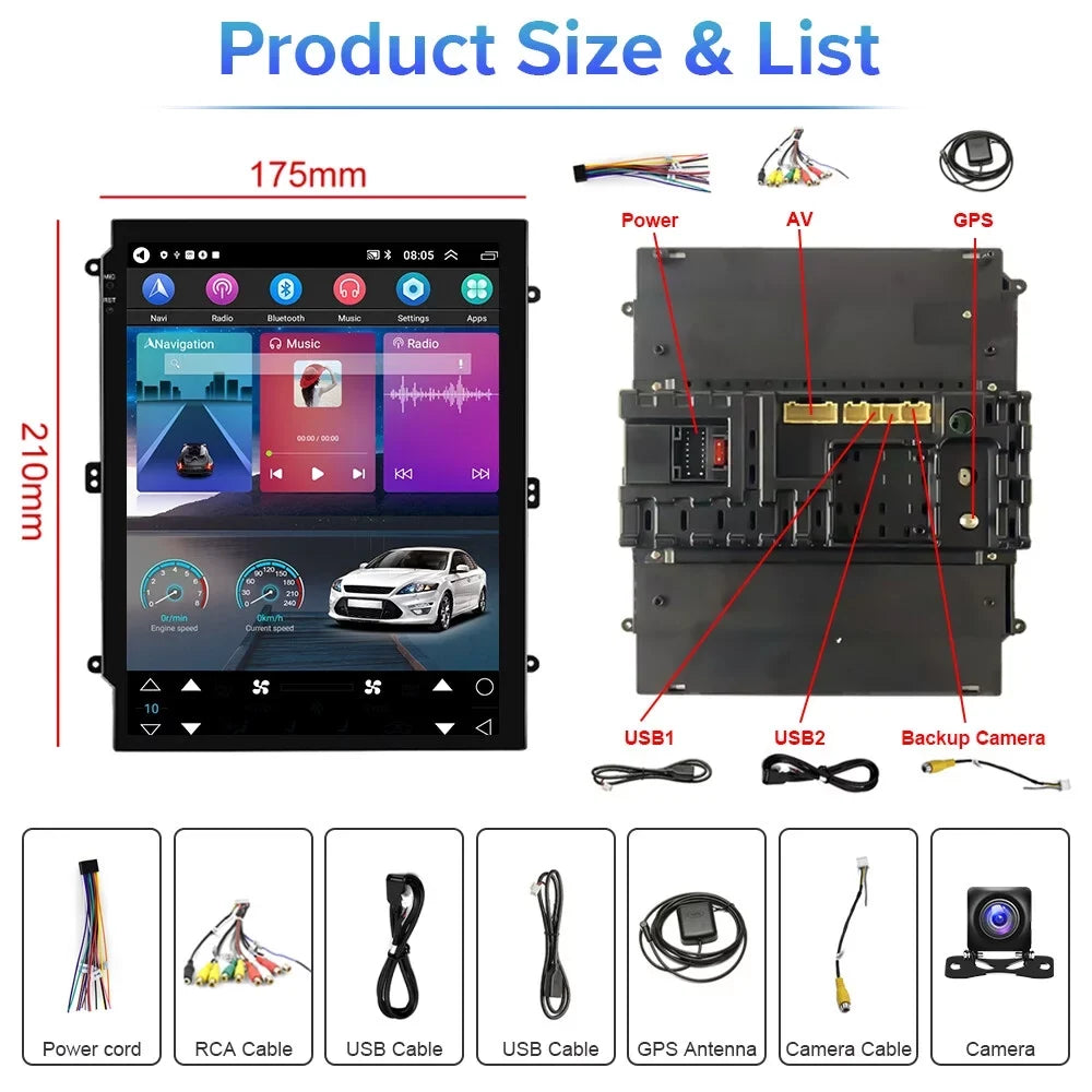 Podofo 2+32G for Cadillac /Escalade 2007-2012 Wireless Carplay Android Auto 9.7'' Touchscreen Car Stereo Radio Android    Bluetooth ,  Backup Camera