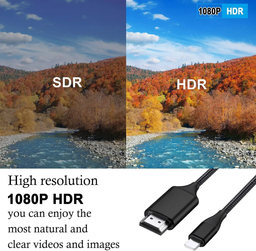 Cable for iPhone 2m Upgraded 1080P   Cable Adapter Connector Digital  Video Sync Screen Compatible