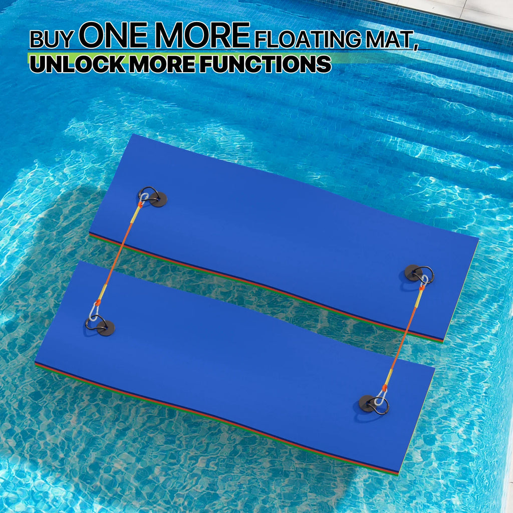 Magshion 6x2ft Floating Water Mat, 3-Layer Tear-Resistant  Foam Water Floating Pad, Lake Float Mat Lily Pad for Recreation Pool River Ocean Outdoor Water Activities, Blue