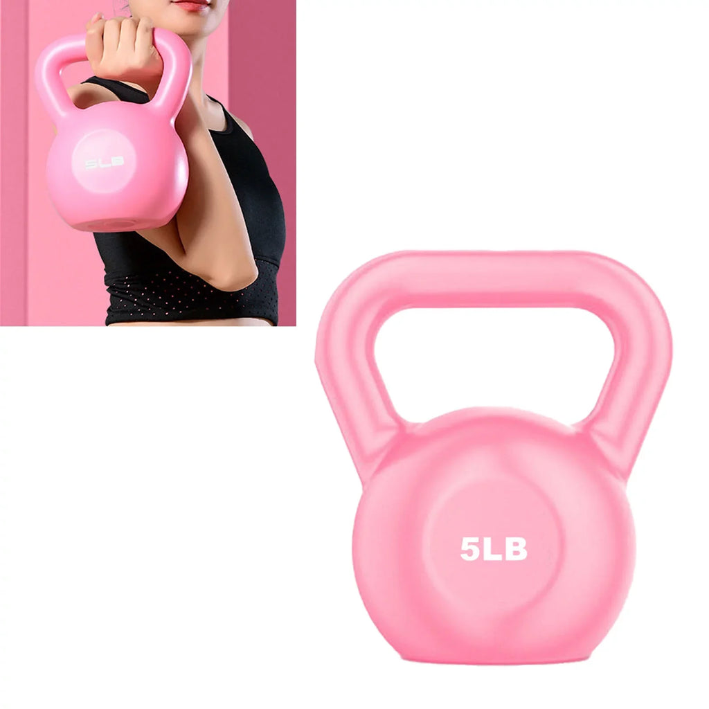 Goldmeet  Kettlebell Weight for Men Women for Exercises Strength Training Functional Fitness Plyometrics Pink 5LB