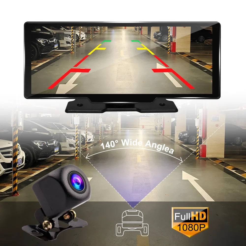 Adas Dash Cam  4K   10.26"   with touch Screen 2 cameras for Front and Back recording Apple CarPlay , Android Auto Portable Navigation