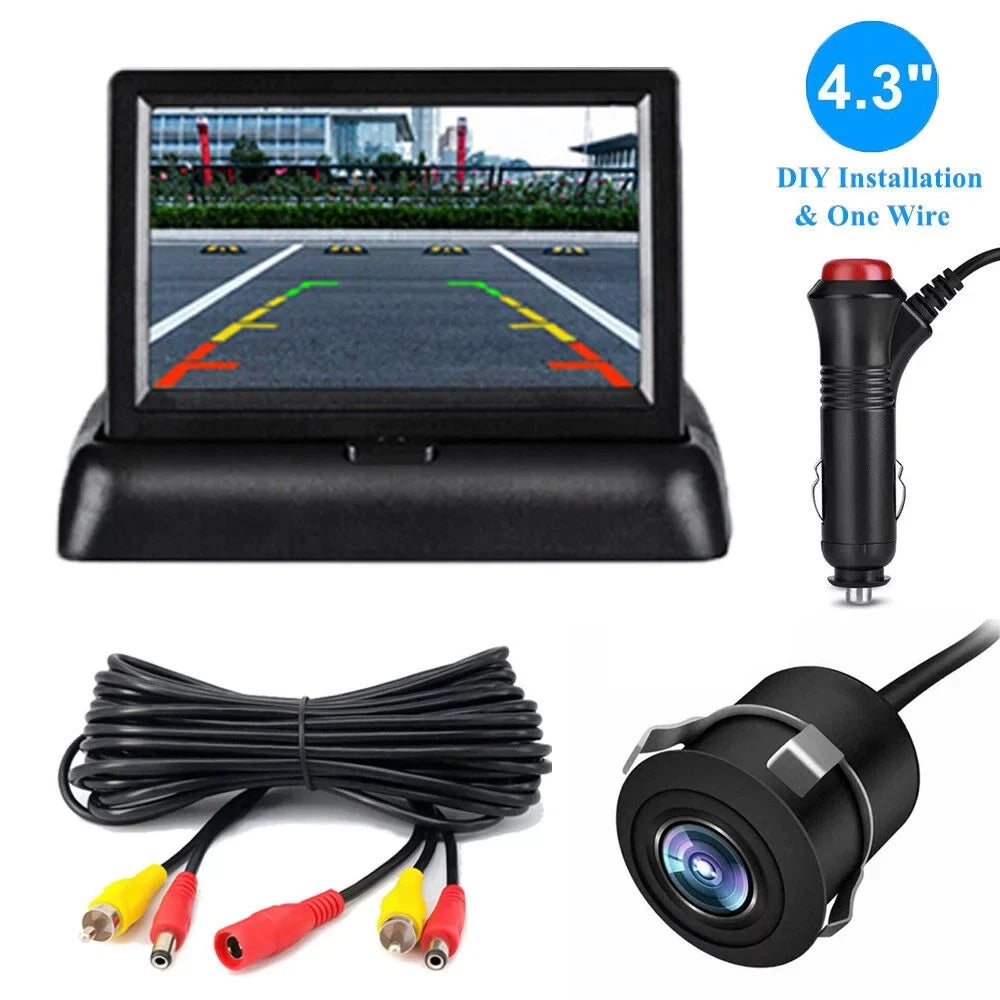4.3in Foldable  Display Monitor Car Rear View Backup  Night Camera