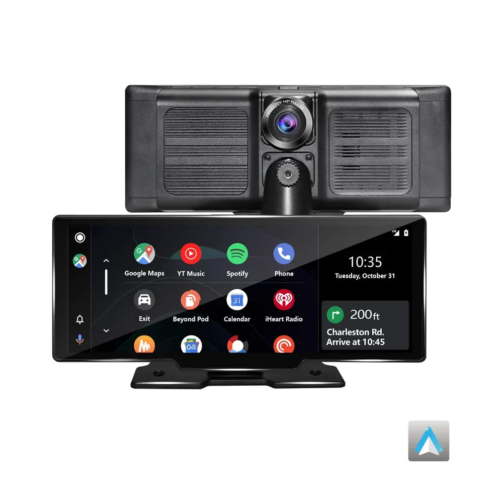 Adas Dash Cam  4K   10.26"   with touch Screen 2 cameras for Front and Back recording Apple CarPlay , Android Auto Portable Navigation