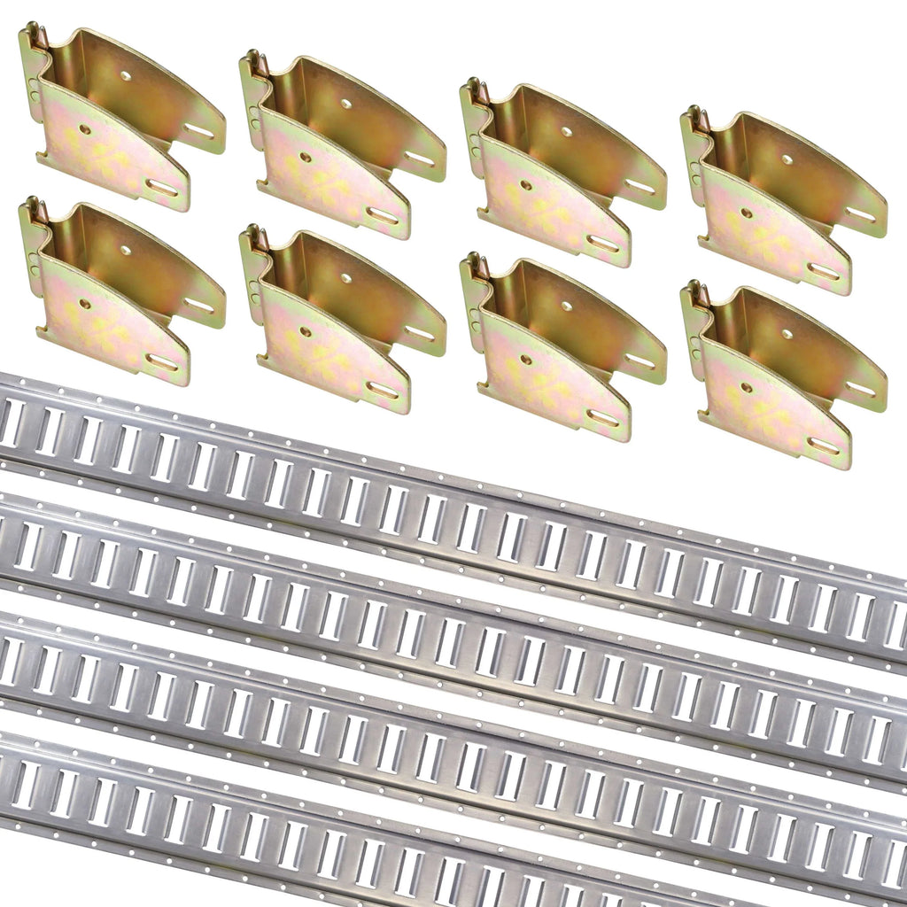 Cargo Control Enclosed Utility Trailer Shelving Kit, Convenient E Track Kit, Includes E Track Rails and Wood End Sockets, Easily Secure Cargo In Your Utility Trailer