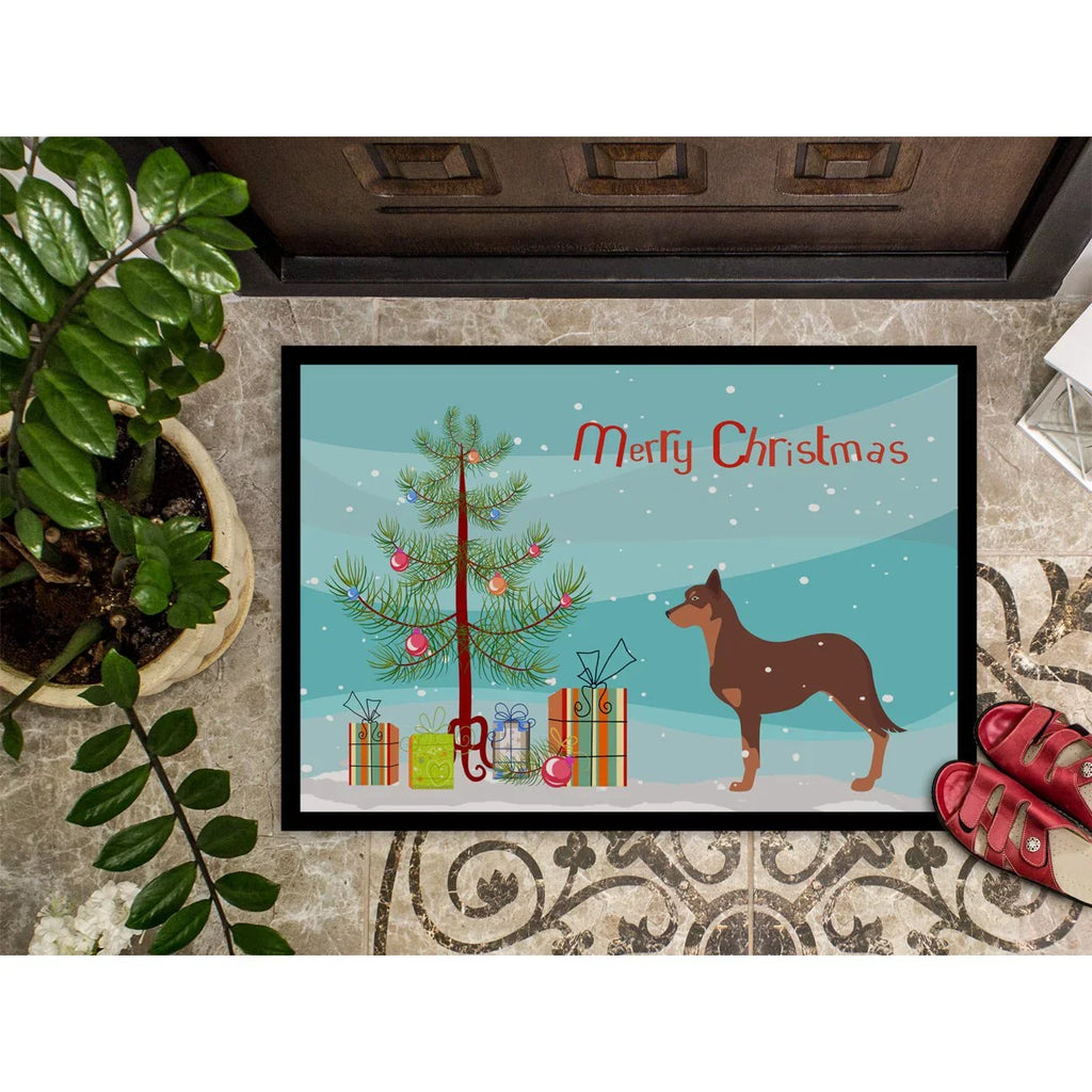 Merry Christmas Tree Dog Art Indoor or Outdoor Mat