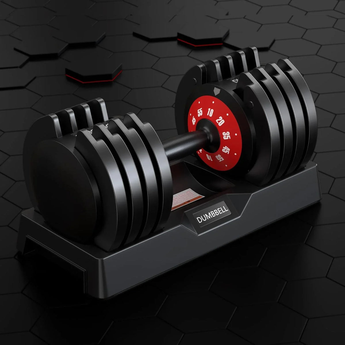 Soges Adjustable Dumbbells, 55lb Dumbbell with Anti-Slip Metal Handle, 5-in-1 Adjustable Free Weight Dumbbell, Home Gym Workout Equipment for Full Body Workout Fitness