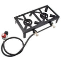 walmeck Propane Gas Double Cast Iron Stove for Patio Camping  Cooking ( Standard)