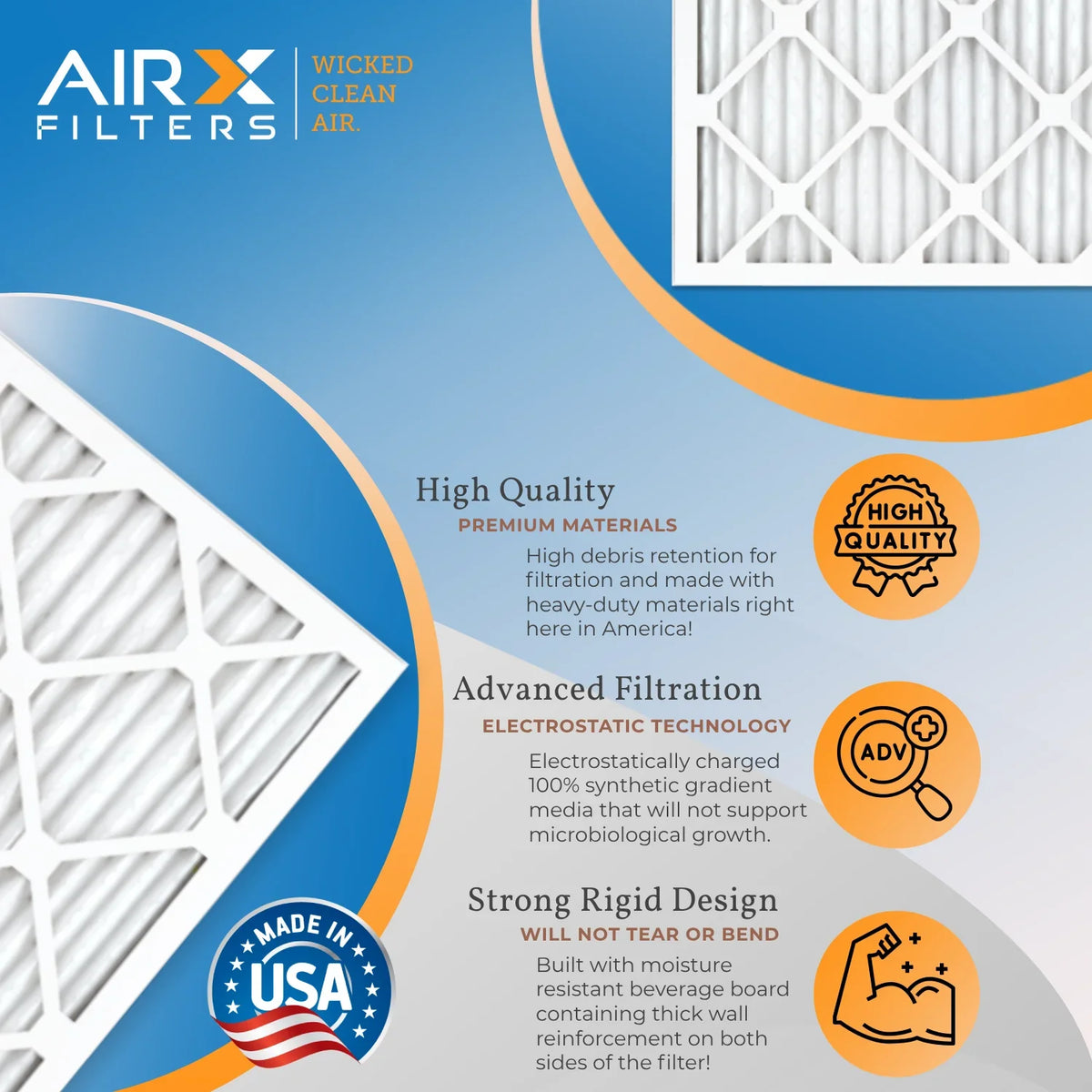 25x25x1 Air Filter  8 Rating, 12 Pack of Furnace Filters Comparable to  700 &  5 - Made in  by     .