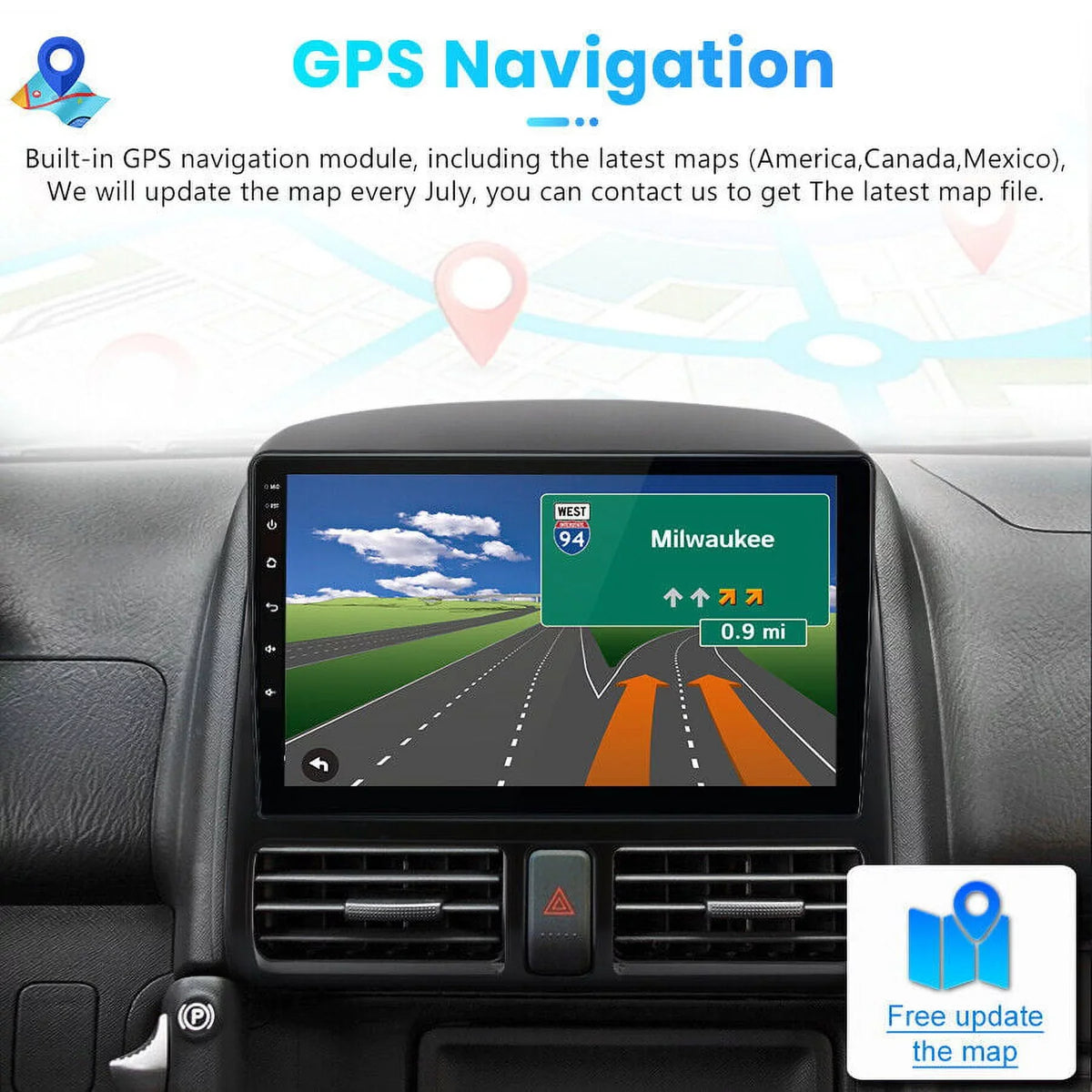 Car Stereo Radio for Honda  2001 2002 2003 2004 2005 2006,2+32GB 9 Inch Touch Screen with Wireless Carplay Android Auto  Navigator Bluetooth WiFi  Radio Mirror Link