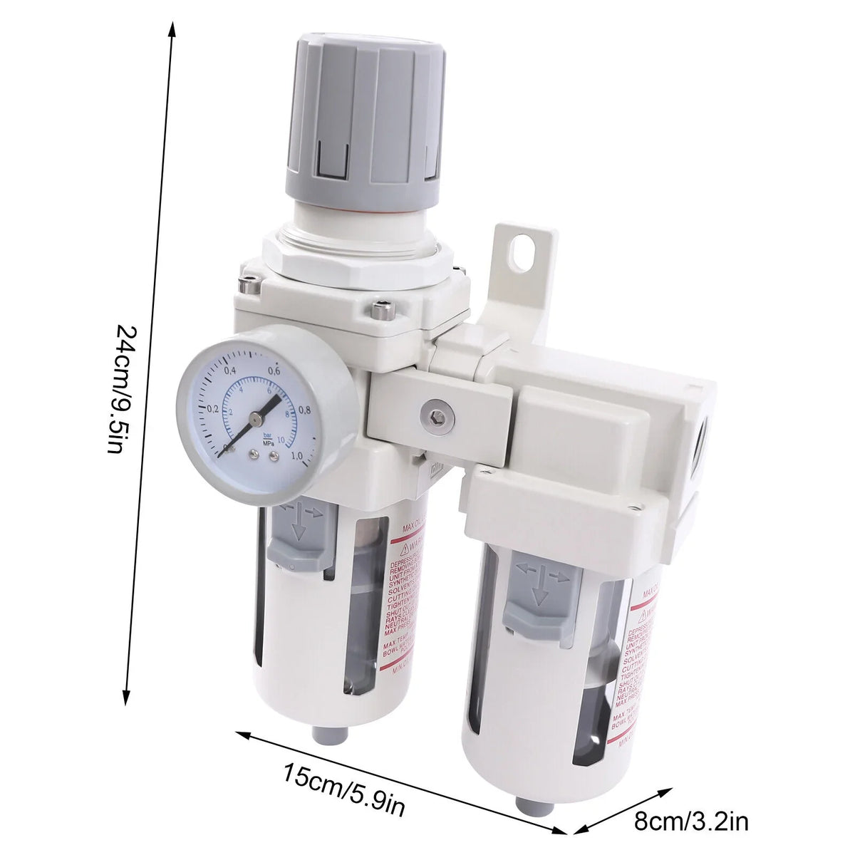 1/2"  Air Pressure Regulator Air Dryer System Filter Water Trap Separator