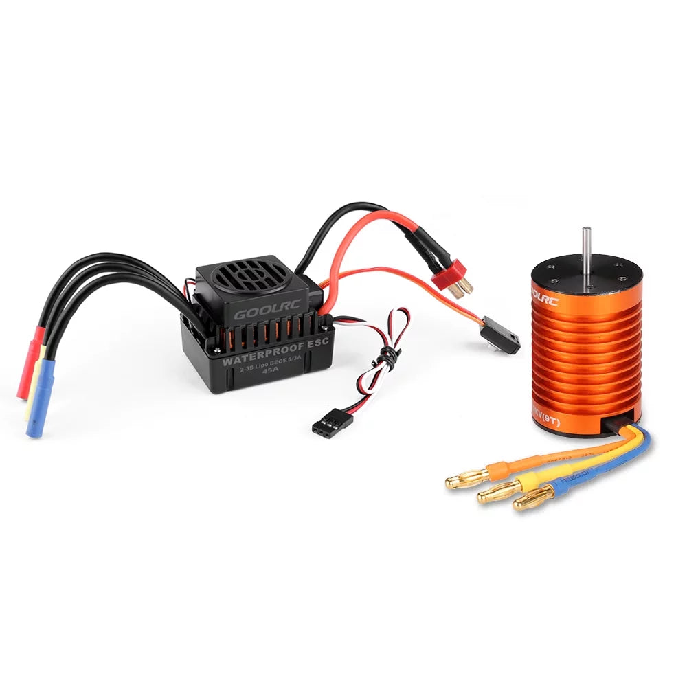 GoolRC Upgrade Waterproof F540 4370KV Brushless Motor with 45A  Combo Set for 110  Car Truck
