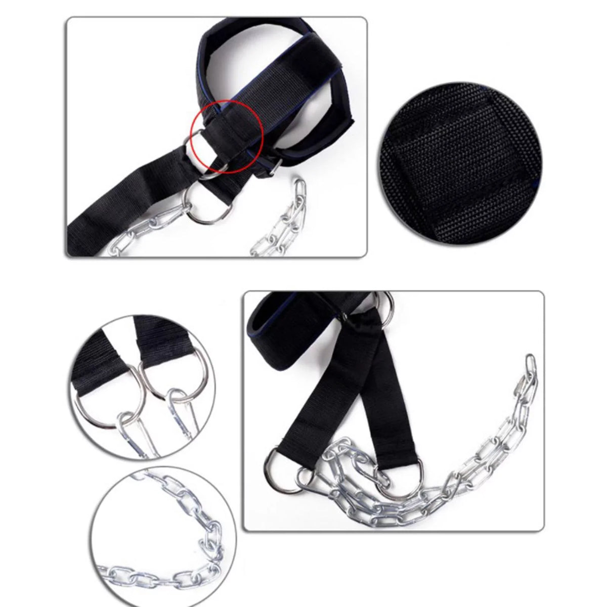 Head Harness Neck Strength Head Strap Weight Lifting Exercise Fitness Belt Workout for Boxing  Strong Neck Steel Chain Exerciser Strengthener