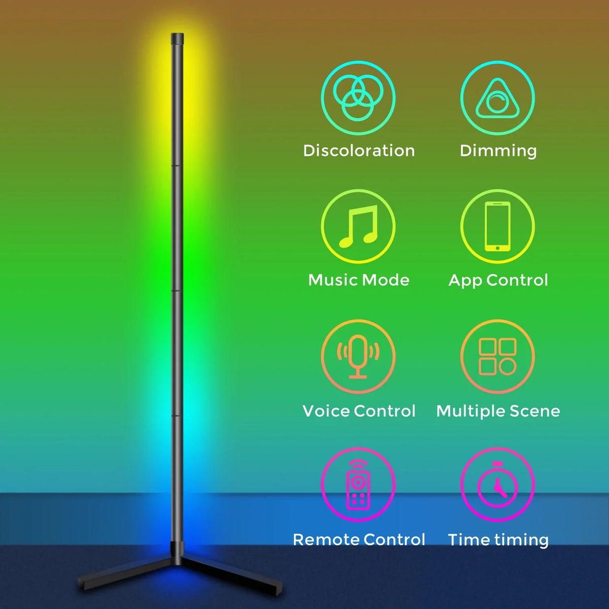 eco4life WiFi Smart Floor Standing  Lamp, Color Changing, Dimmable, Music Syn