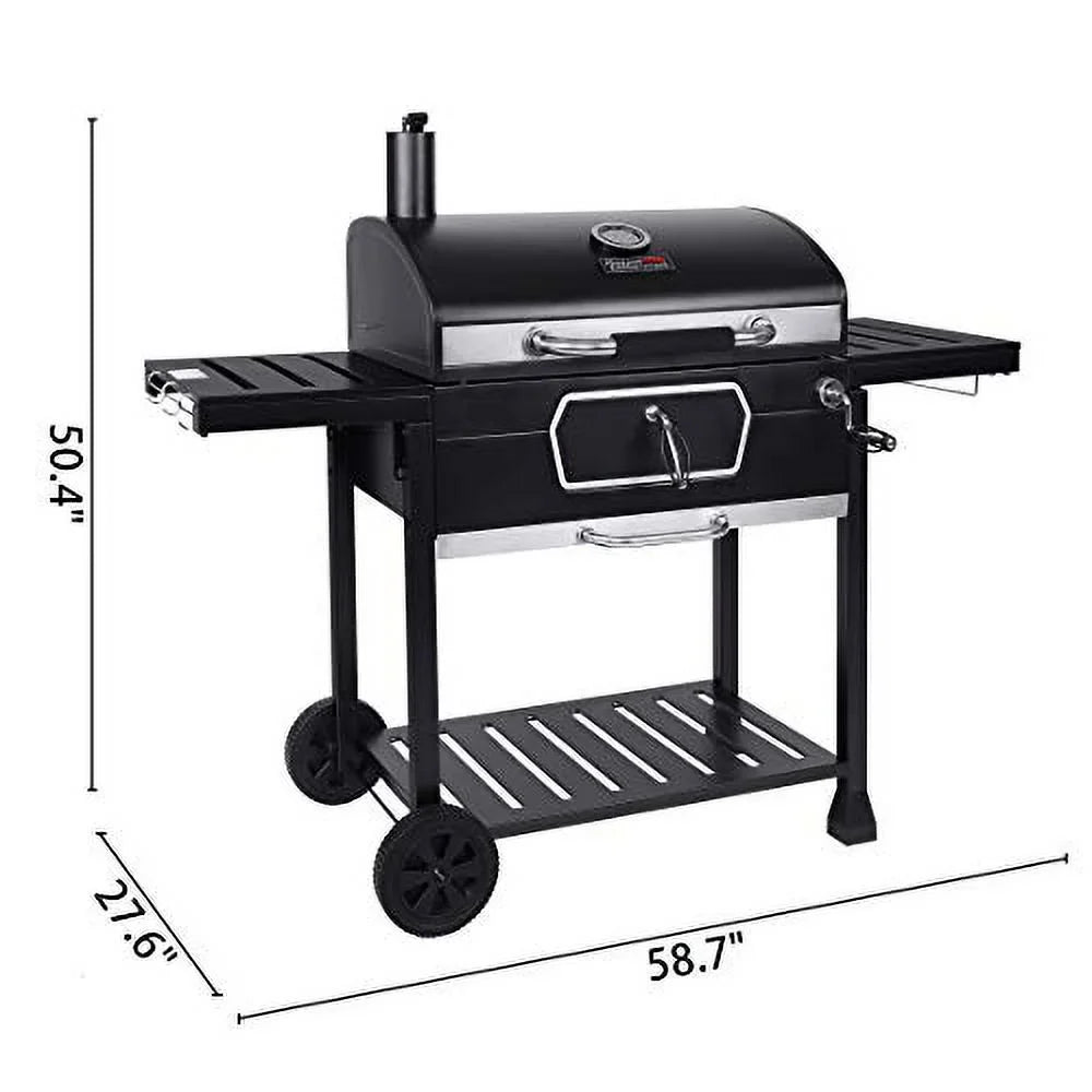 Royal Gourmet CD2030AN 30-Inch Charcoal Grill, Deluxe  Smoker Picnic Camping Patio Backyard Cooking, Black, Large